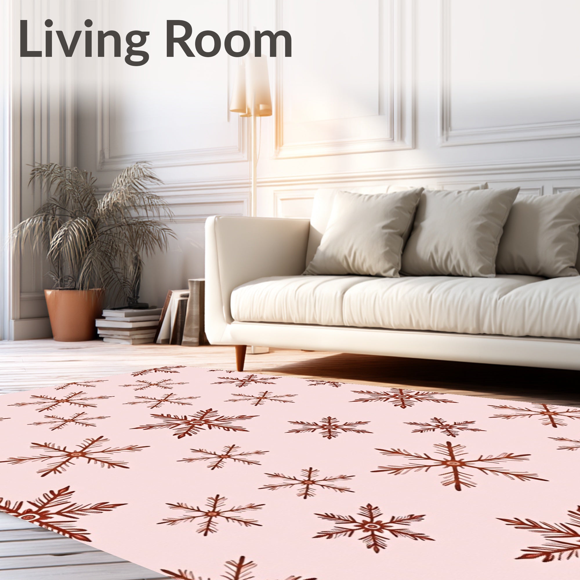 Rustic Brown Snowflake Cluster Background Rug