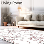 Crimson Horse and Leaf Outline Rug