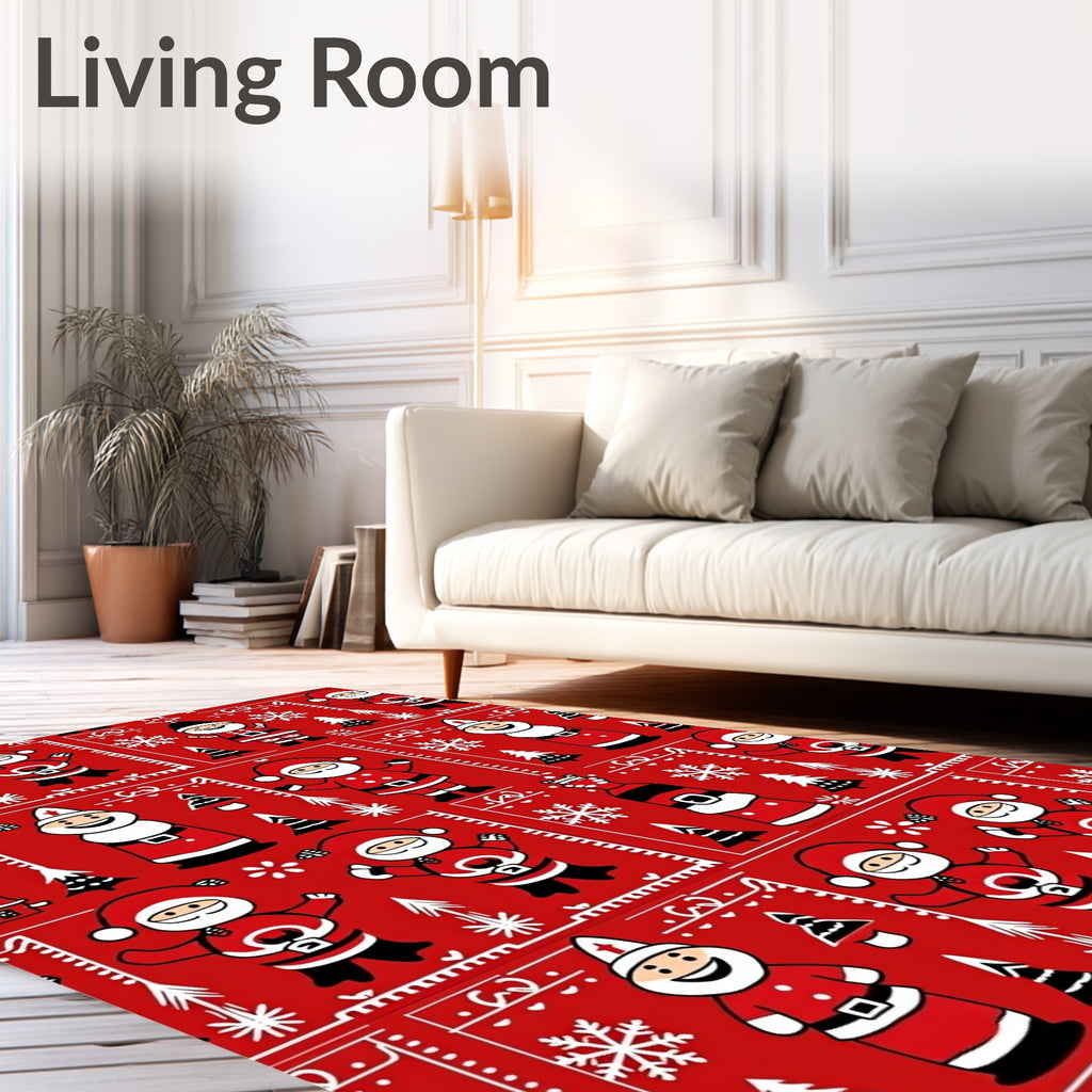 Charming Red Santa Claus Christmas Repeat Rug