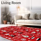 Charming Red Santa Claus Christmas Repeat Rug