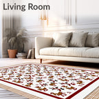 Whimsical Red Deer Woodland Animals Rug