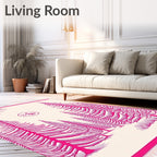 Pink Pine Forest Landscape Rug