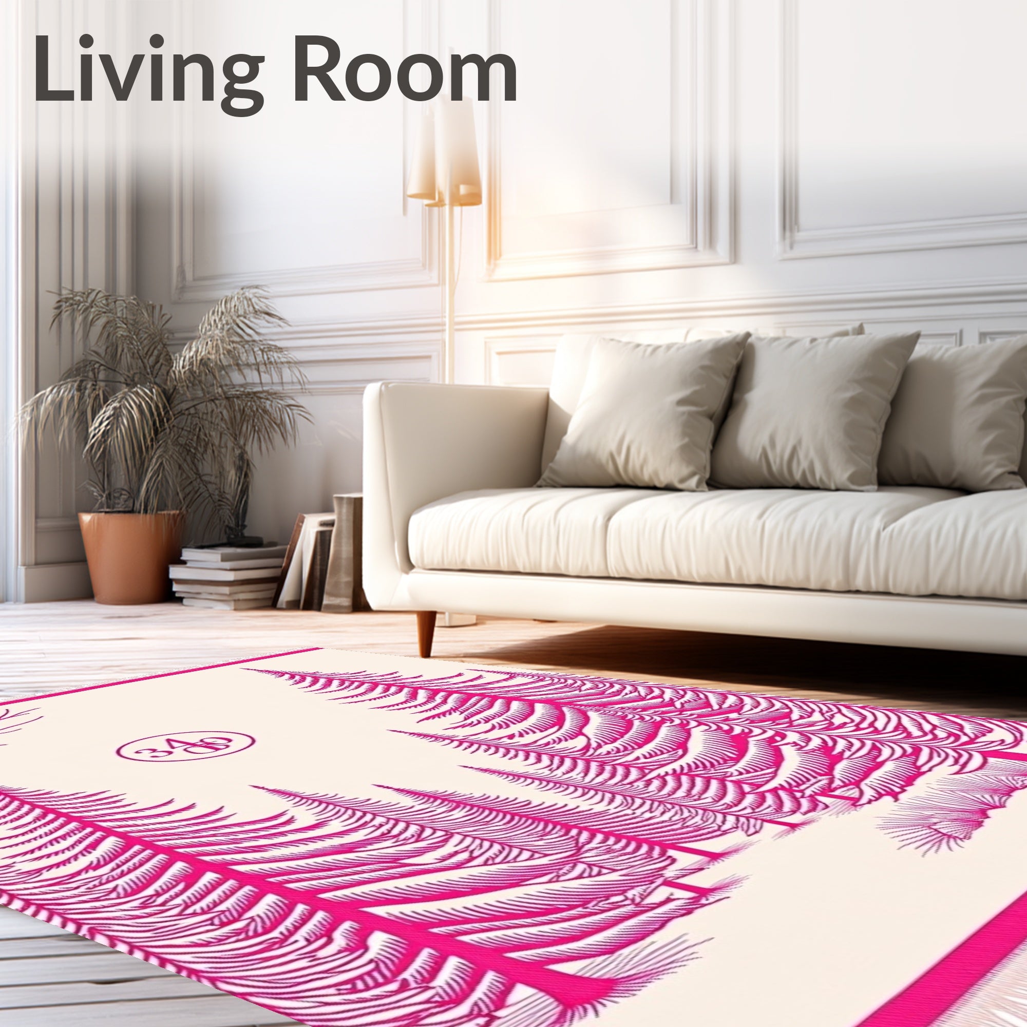 Pink Pine Forest Landscape Rug