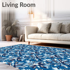 Bold Azure Floral Explosion Rug