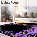 Purple Village Evergreen Border Rug
