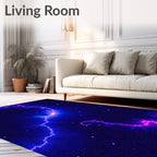 Cosmic Neon Lightning Swirl Rug
