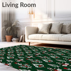 Classic Red White Green Folk Tines Rug