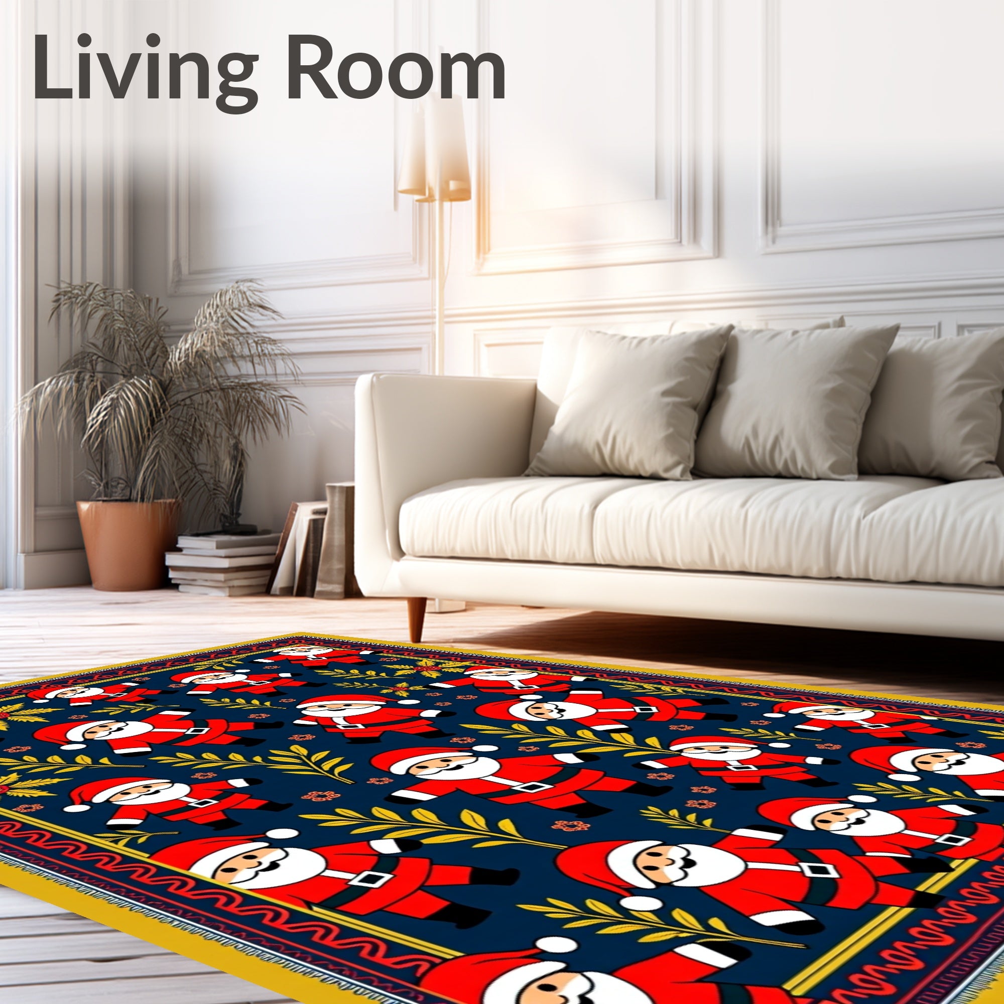 Jolly Santa Claus Holiday Rag Rug