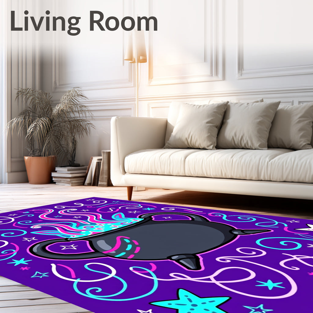 Magic Cauldron Swirls Purple Star Rug