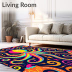 Vibrant Octopus Colorful Swirling Tentacles Rug