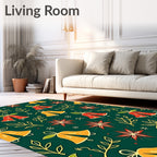 Festive Red Orange Bell Garland Rug