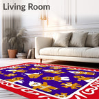 Festive Gingerbread People Snowflake Collage Rug