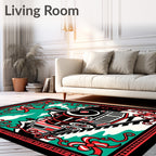 Red Bow Train Landscape Rug