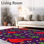 Red Cardinal Emerald Foliage Harmony Rug
