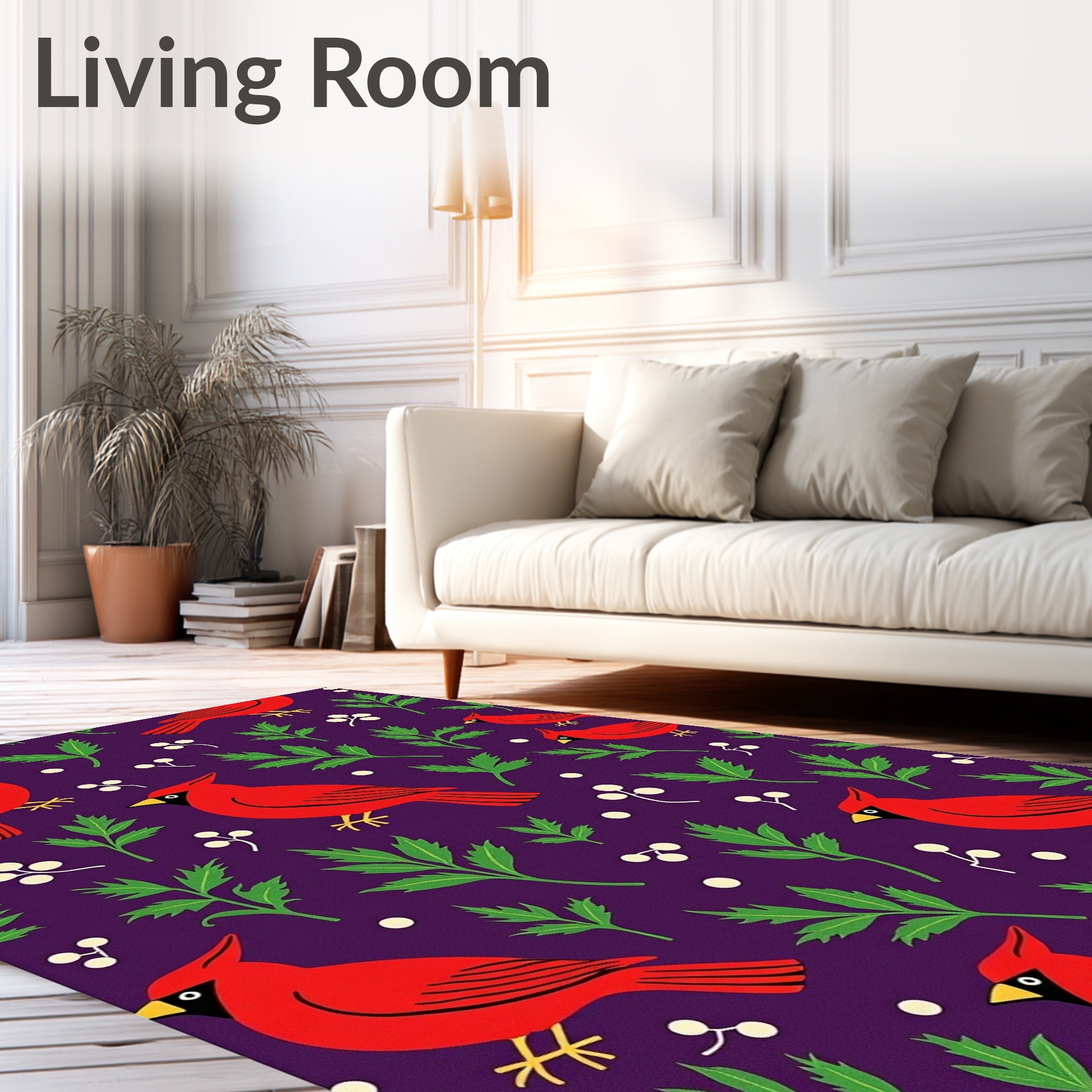 Red Cardinal Emerald Foliage Harmony Rug