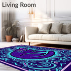 Mystical Purple Cat Swirls Rug