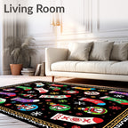 Christmas Stockings Snowflakes Festive Border Rug