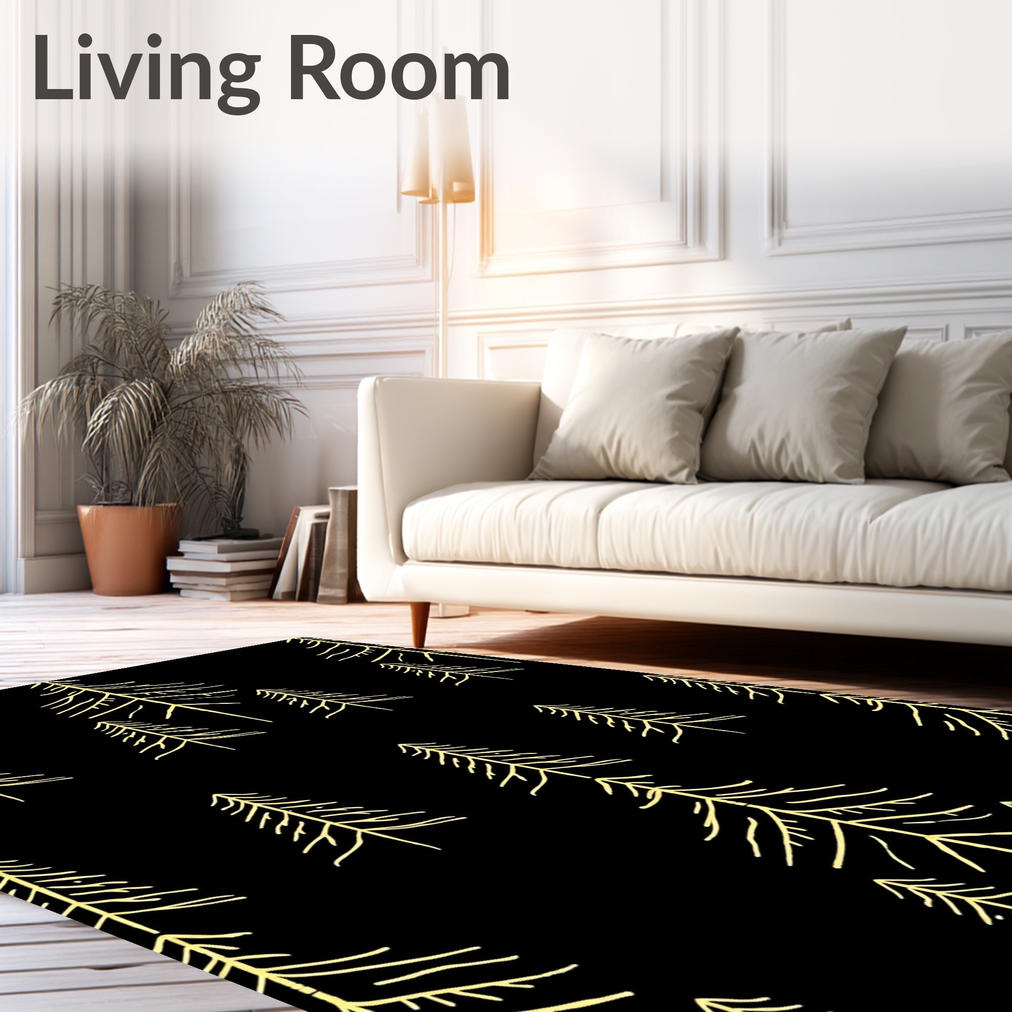Yellow Pine Forest Silhouette Rug