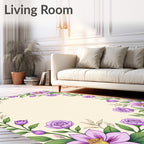 Elegant Lavender Floral Garland Rug
