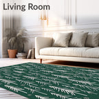 Forest Pines White And Green Rug