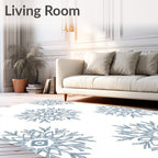 Pale Blue Snowflake Symmetry Rug
