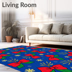 Red Bow Snowflake Scatter Rug