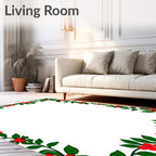 Festive Red Berry Holly Border Rug