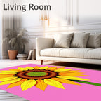 Golden Yellow Sunflower Mandala Harmony Rug