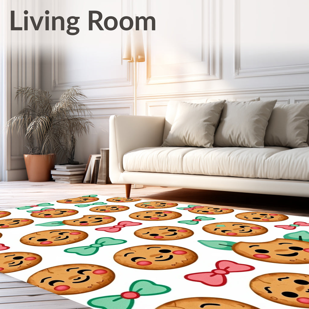 Whimsical Gingerbread Cookies Bows Rug