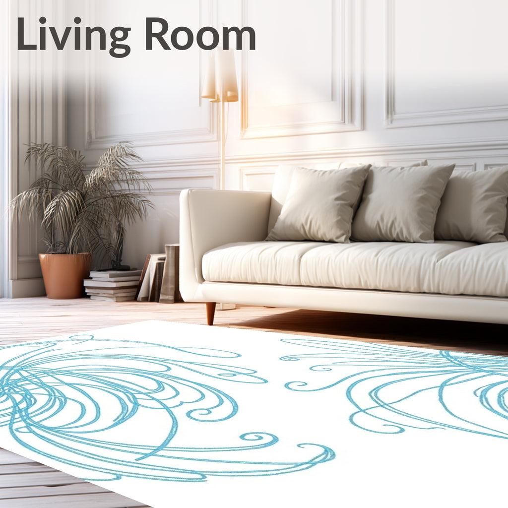 Sky Blue Swirl Organic Flair Rug