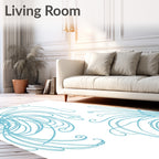 Sky Blue Swirl Organic Flair Rug