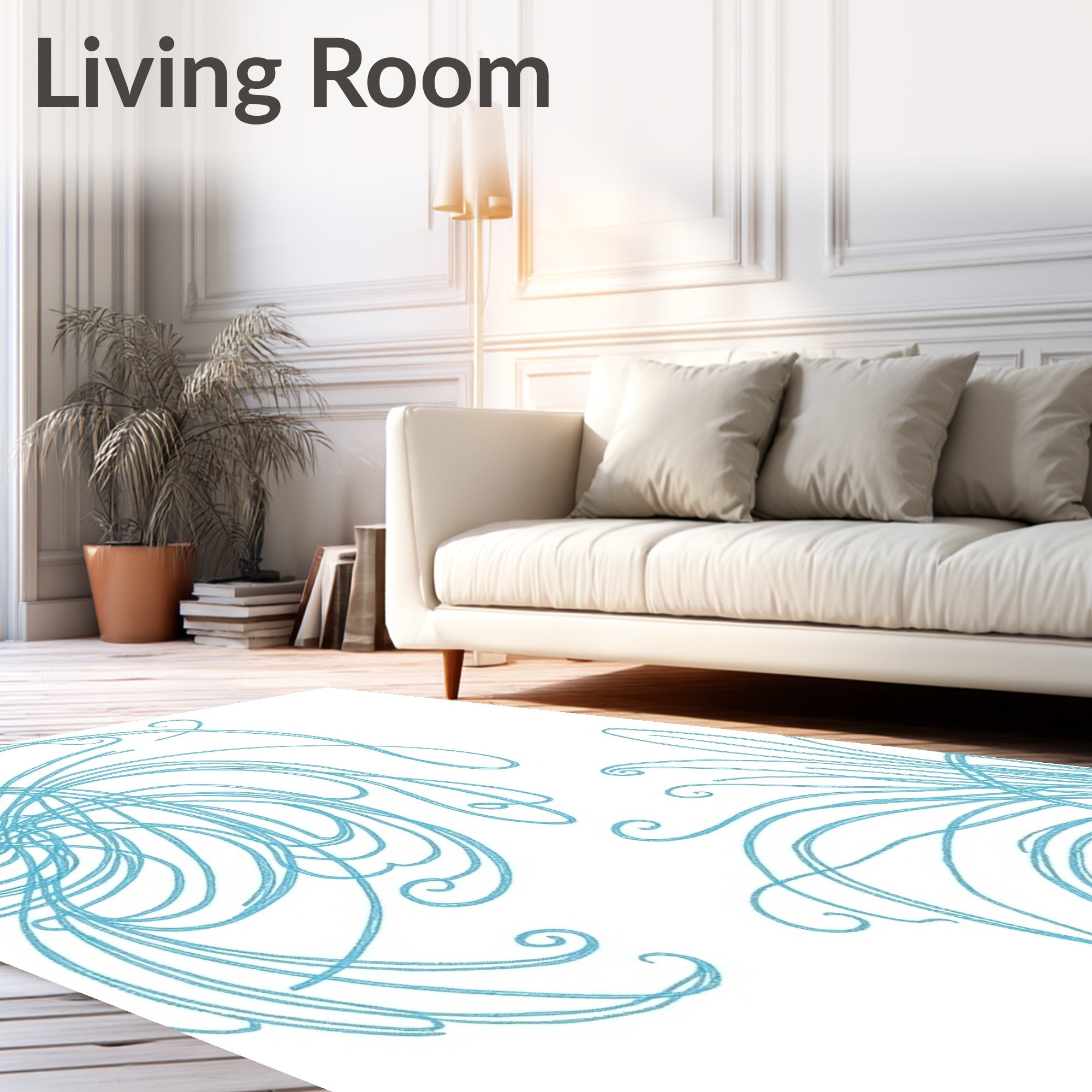 Sky Blue Swirl Organic Flair Rug