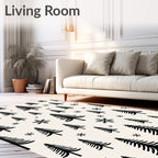 Black Pine Forest Snowflake Medley Rug