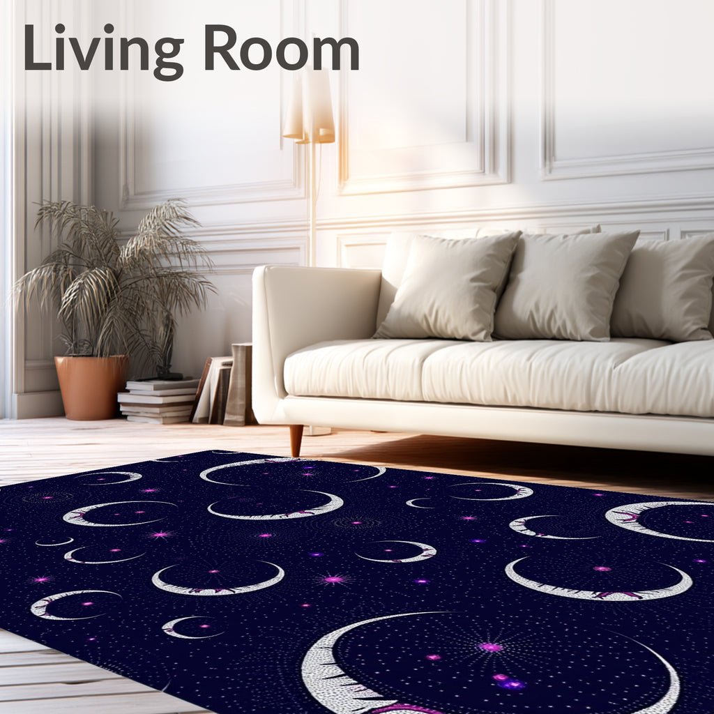 Celestial Moon Starry Night Rug