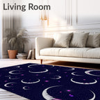 Celestial Moon Starry Night Rug
