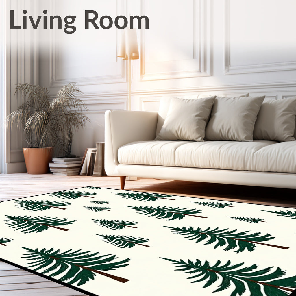 Forest Evergreen Trees Repeating Pattern Rug