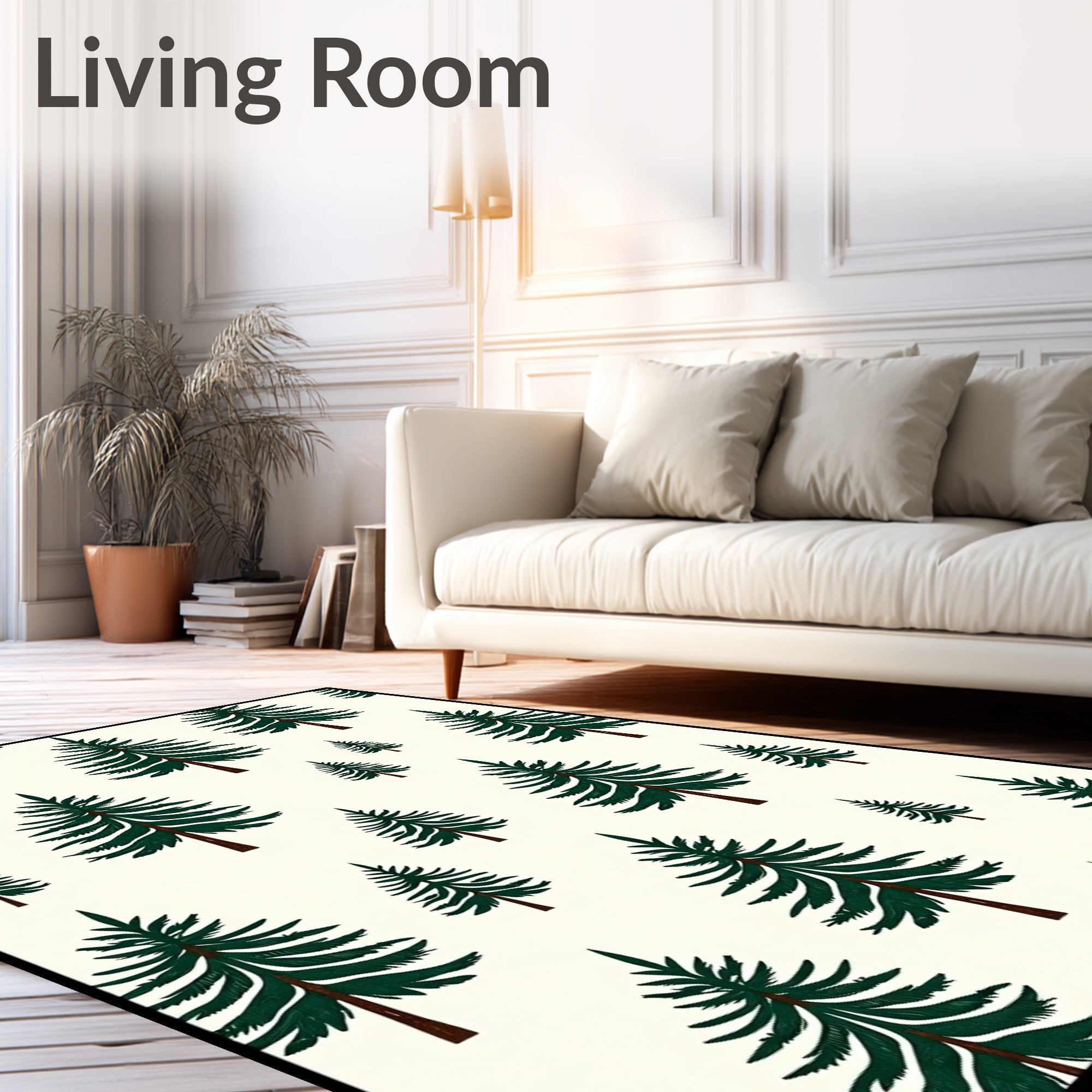 Forest Evergreen Trees Repeating Pattern Rug