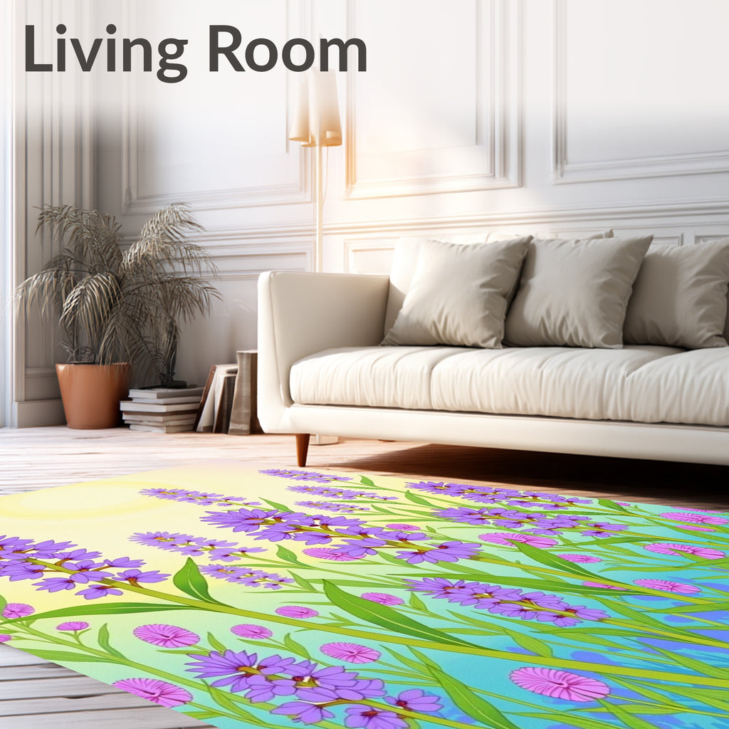 Purple Lavender Field Summer Blossom Rug
