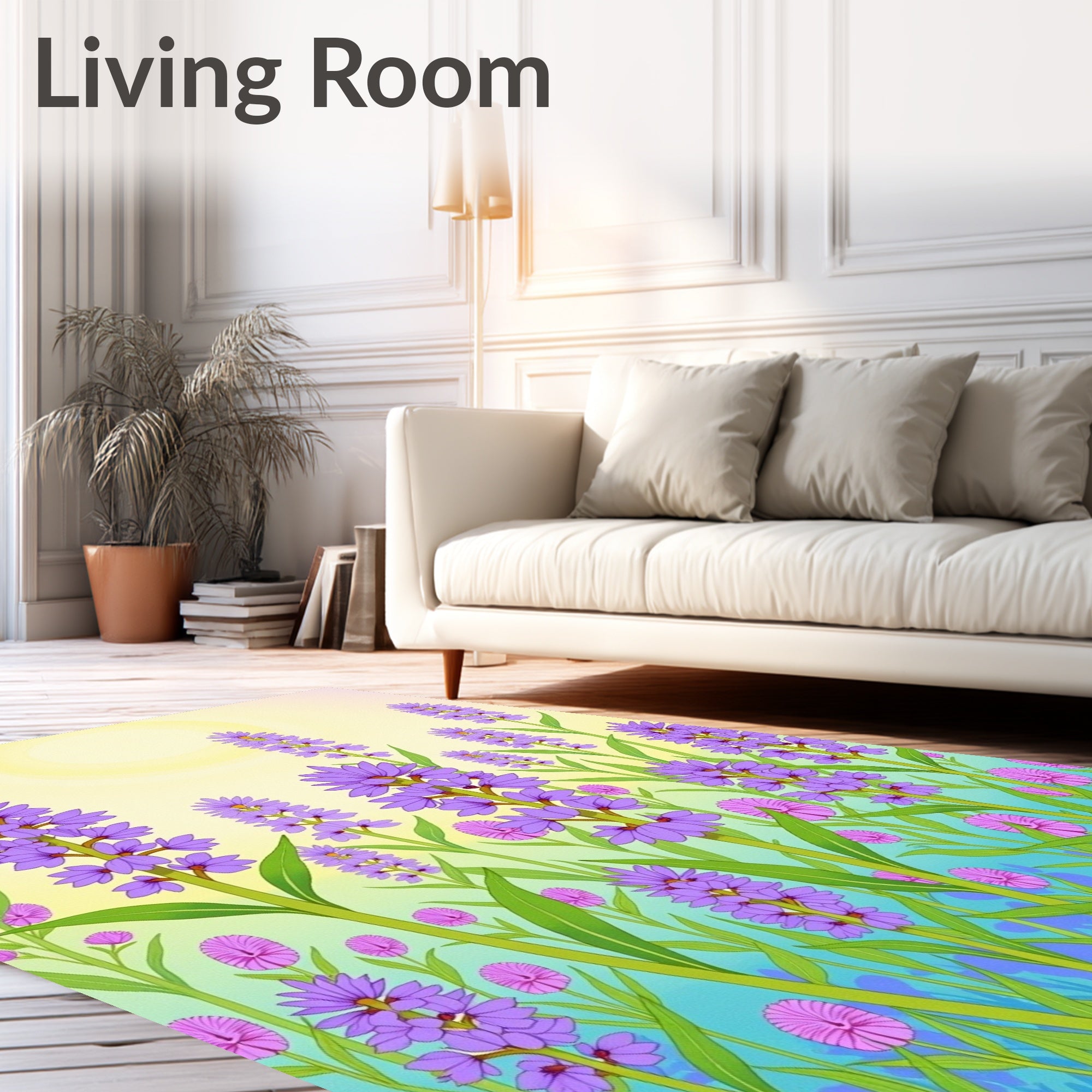 Purple Lavender Field Summer Blossom Rug