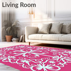 Fuchsia Floral Filigree Medallion Rug