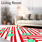 Red White Swirl Organic Stripe Rug