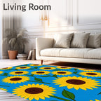 Bright Yellow Sunflower Garden Rug