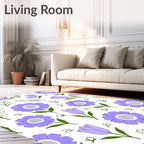 Lavender Daisy and Tulip Garden Rug