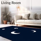 Night Sky Celestial Moon Phases Rug