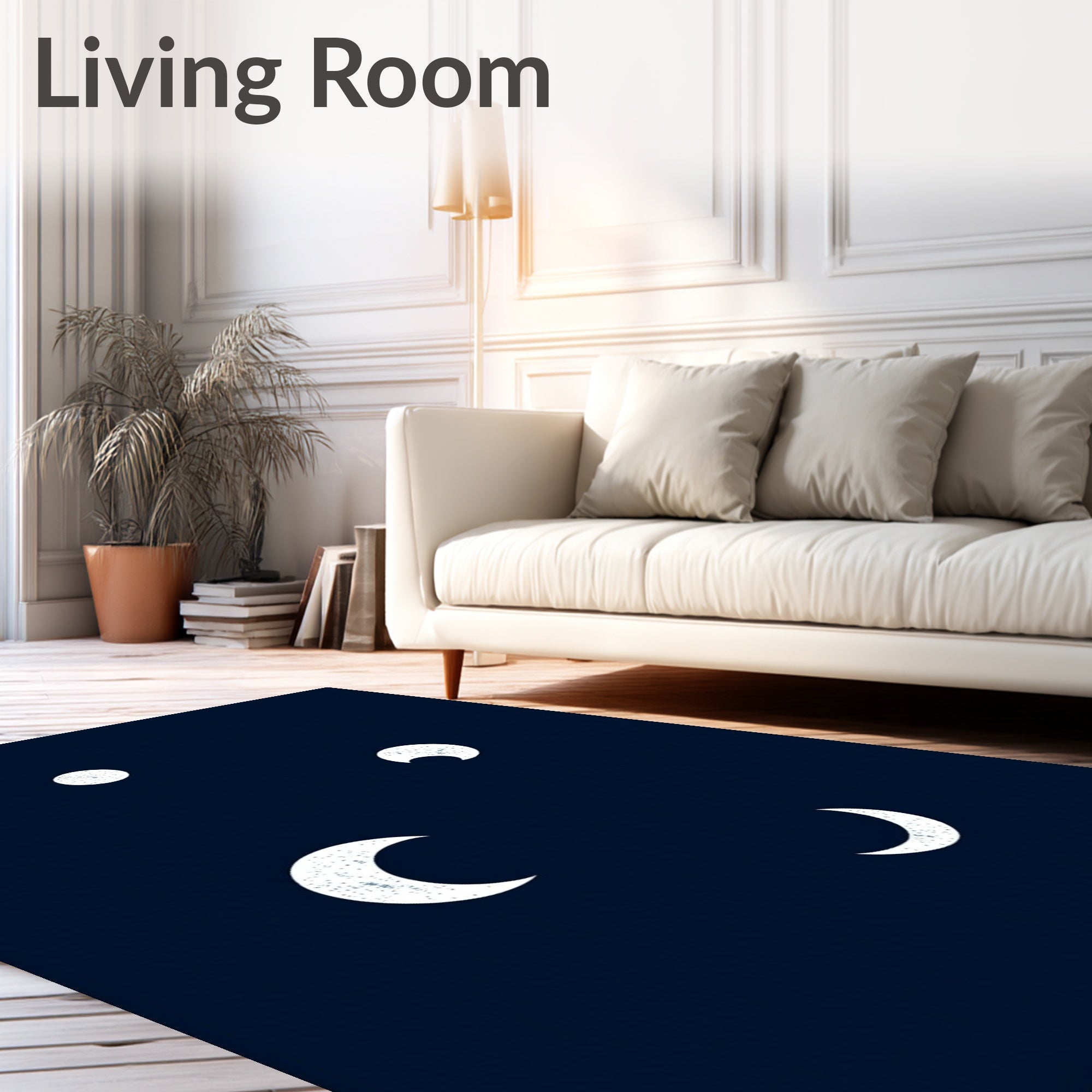Night Sky Celestial Moon Phases Rug