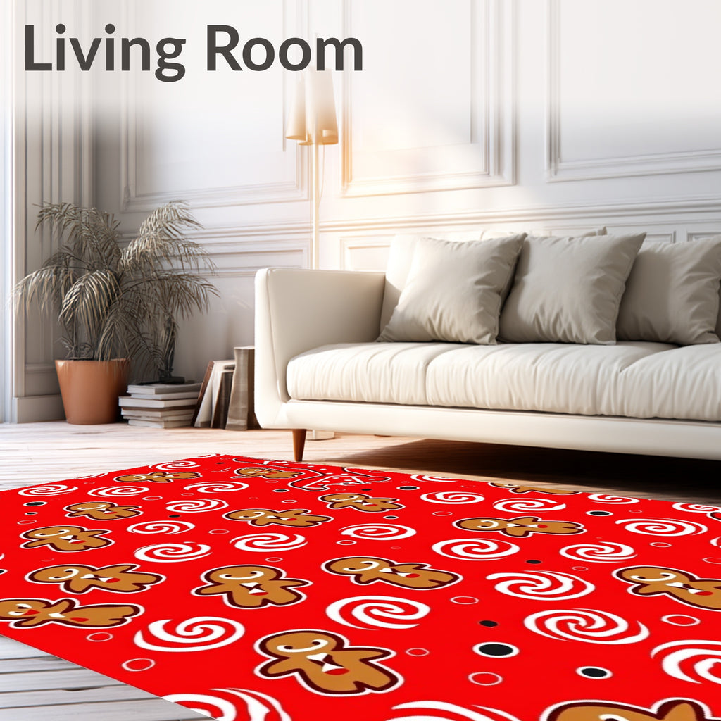 Festive Gingerbread Swirls Christmas Rug