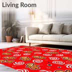 Festive Gingerbread Swirls Christmas Rug