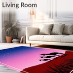 Night Sky Horse Silhouette Field Rug