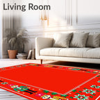 Jolly Red Nutcracker Christmas Border Rug