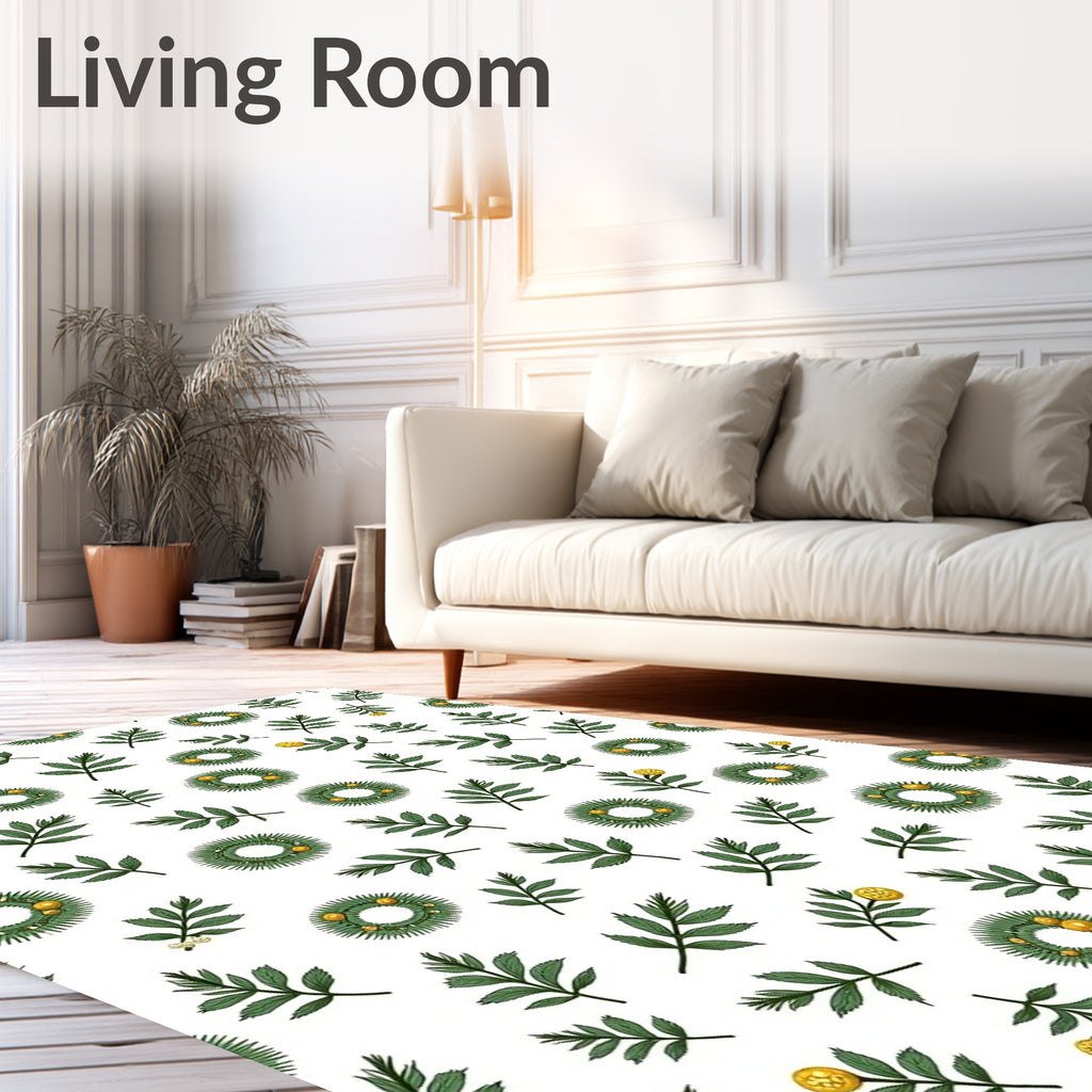 Green Laurel Wreath Yellow Berry Rug